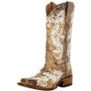 Boots * | Corral Kids Tan Glow In The Dark Square Toe Boot