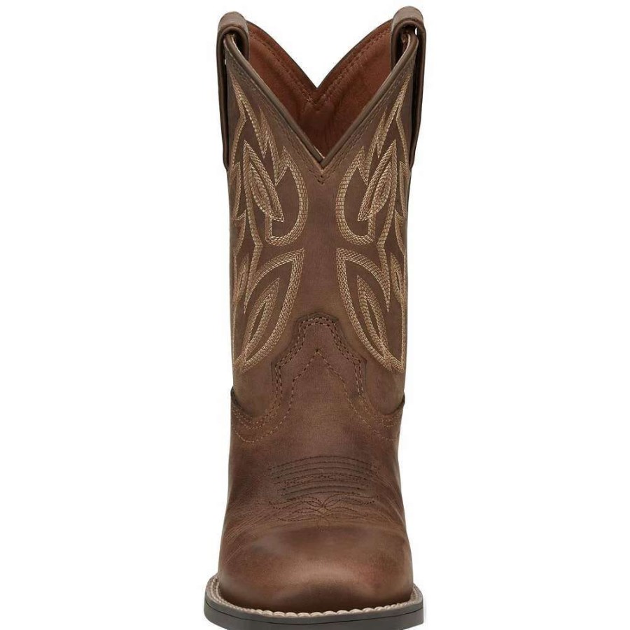 Boots * | Justin Boots Youth Canter Junior Dusky Brown Kids Cowboy Boots